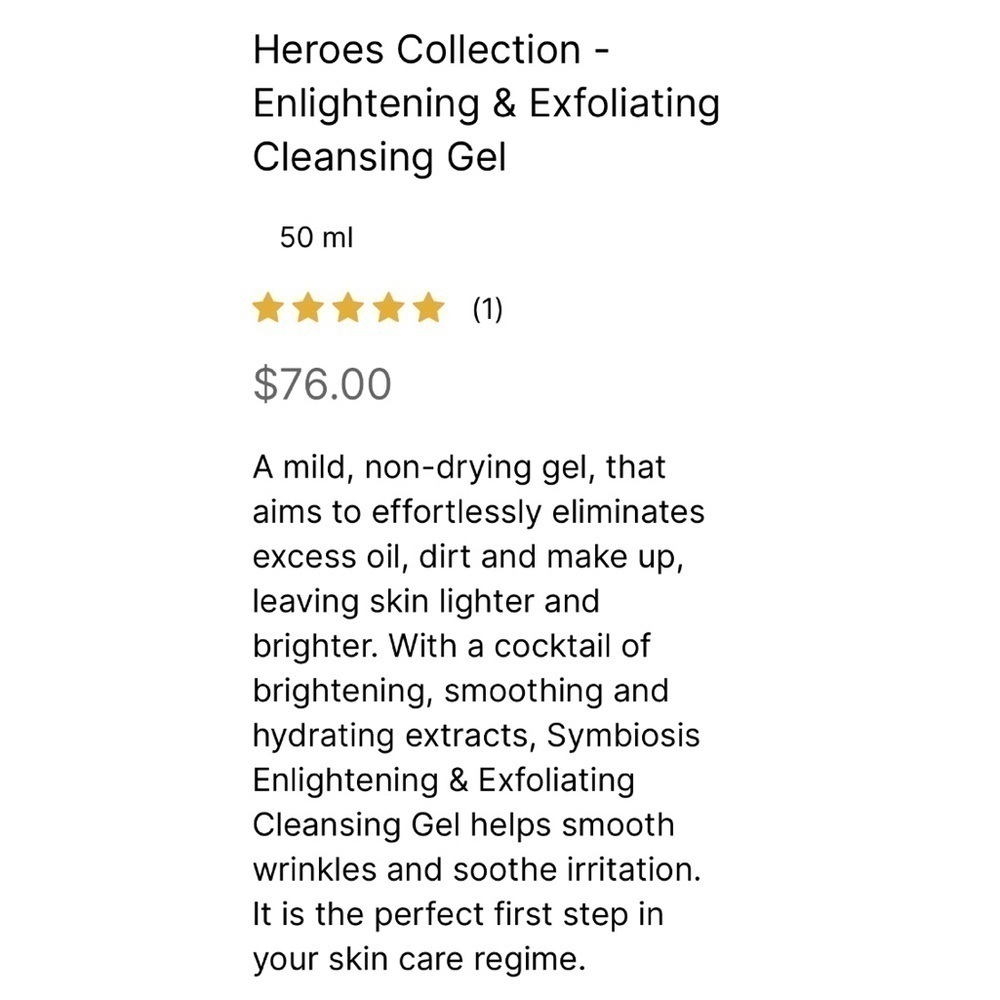 Symbiosis Enlightening & Exfoliating Cleansing Gel | NEW | 100mL | Jumbo Size - Picture 3 of 10